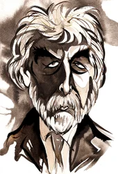 Sir Harrison Birtwistle - Schwarz-Weiß-Karikatur